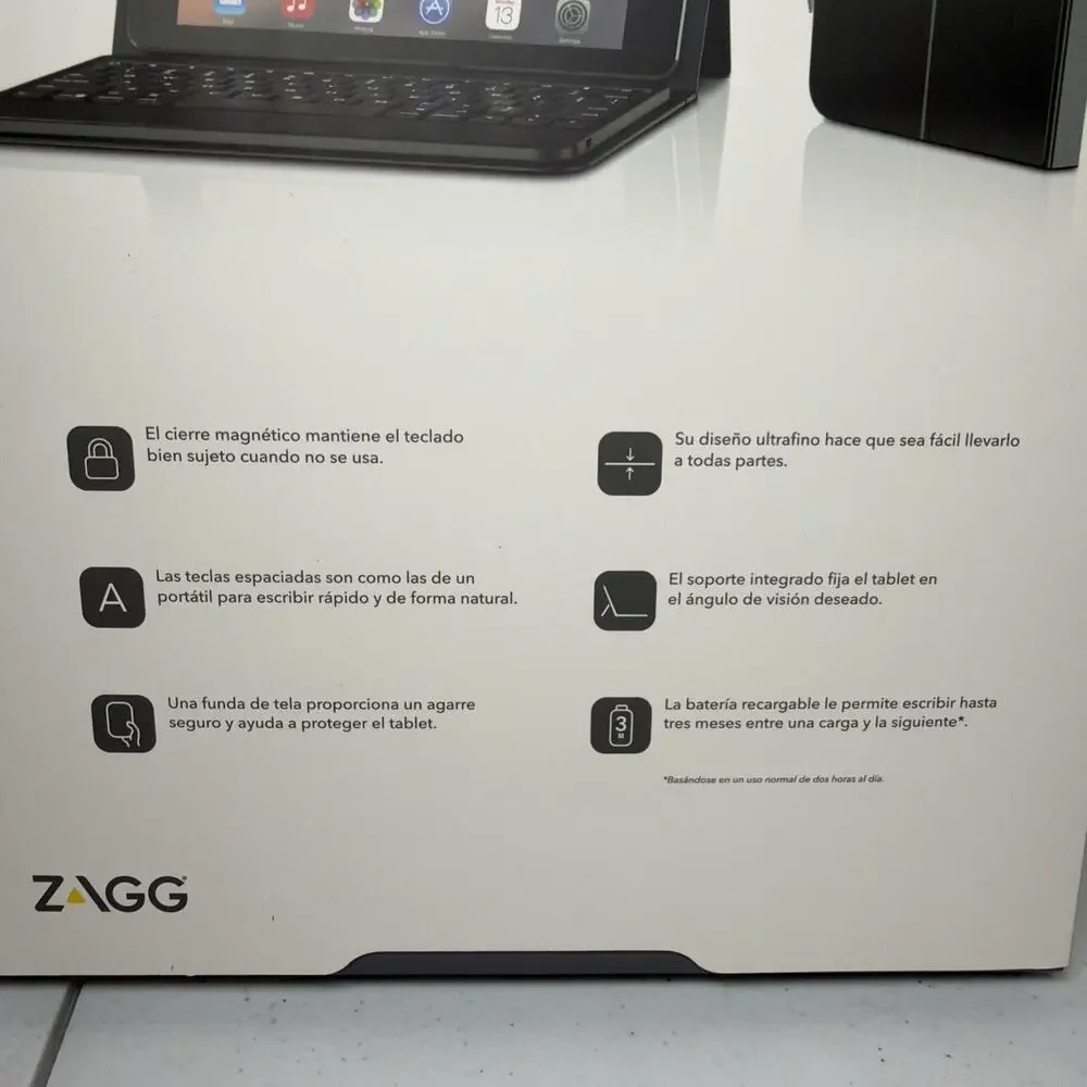 ZAGG Messenger Folio Bluetooth Keyboard Case for iPad 9.7” New Open Box